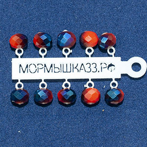 Подвеска с граненым шариком оранжевый с синим №29 Арт.202029